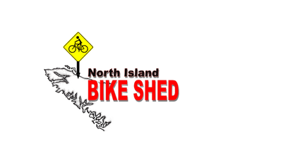 logo of vancouver island with a bike sign at top